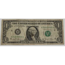 UNITED STATES OF AMERICA 1981 . ONE 1 DOLLAR BANKNOTE . ERROR . WET INK TRANSFER